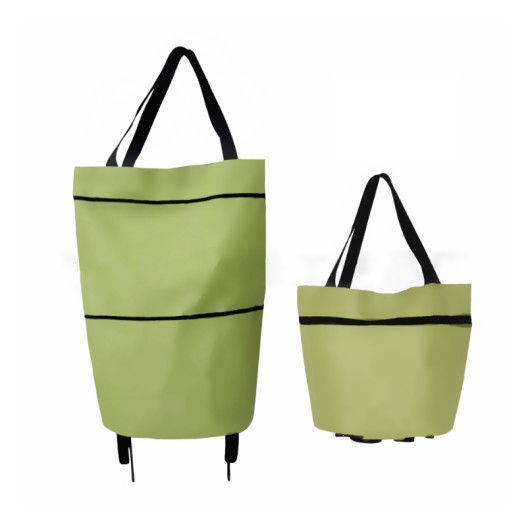 Collapsible Shopping Trolley Bags Neon Green